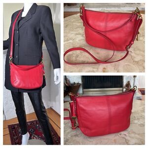 NWOT Fossil Jolie Red Leather Crossbody Bag
